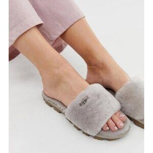 UGG Cozette Slippers Womens Size 10 Slide Sheepskin Fur Gray Slip On Shearling